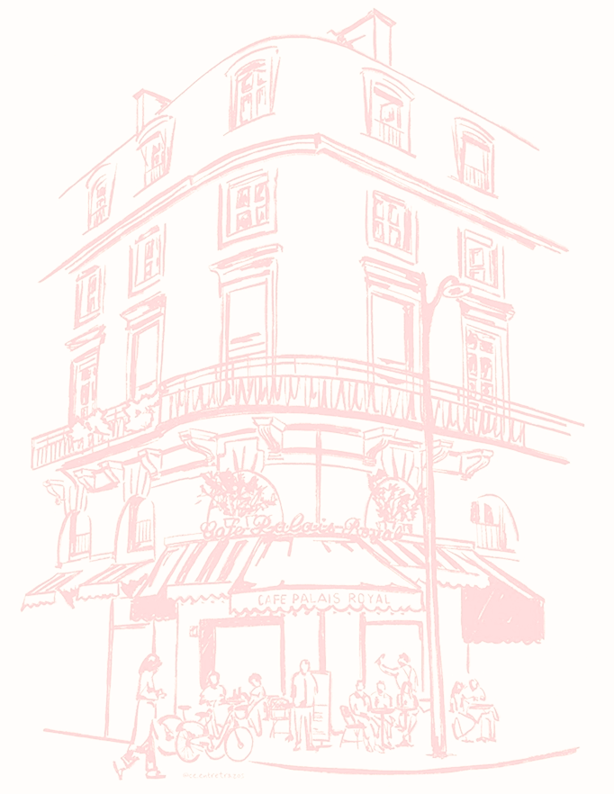 background sketch of a cafe